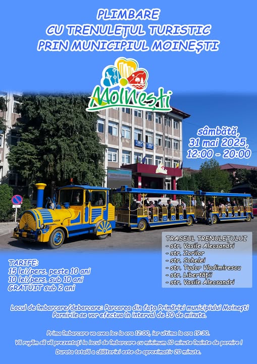 Trenulețul turistic vine, din nou, la Moinești