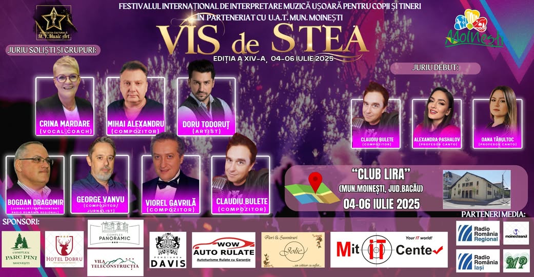 Festivalul Internațional „Vis de Stea” revine la Moinești!